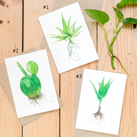 Carte - Cactus et succulente aquarelle