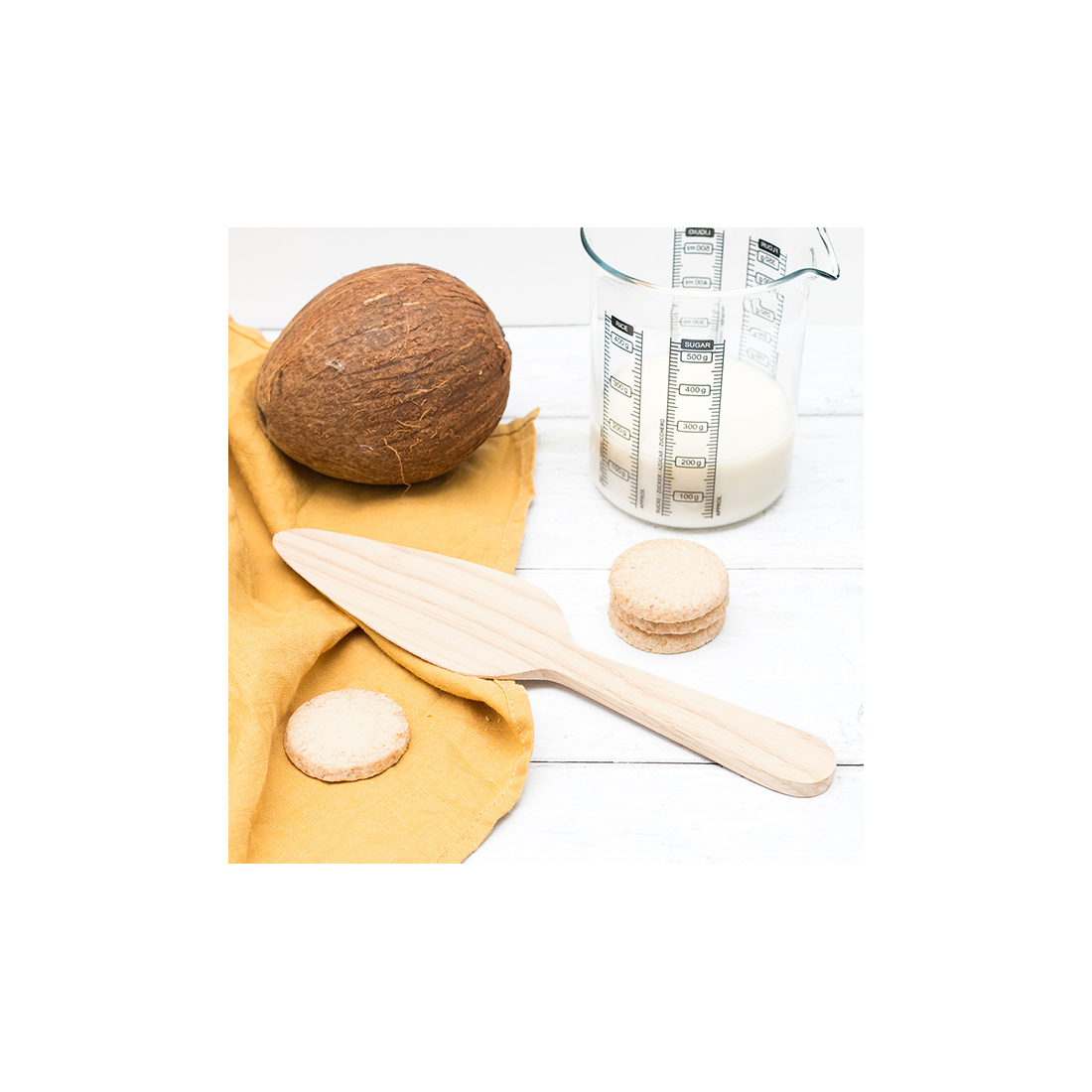 Spatule en bois d'hévéa