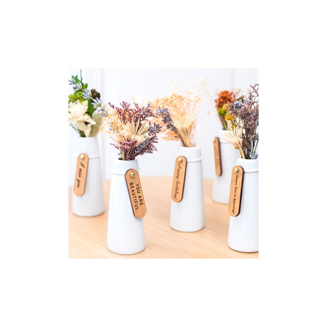Set vase et fleurs sechées à offrir Set vase et fleurs sechées à offrir