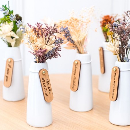 Set vase et fleurs sechées à offrir