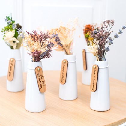 Set vase et fleurs sechées à offrir Set vase et fleurs sechées à offrir