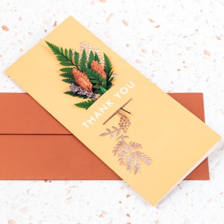 Dried floral greeting card - Thank you