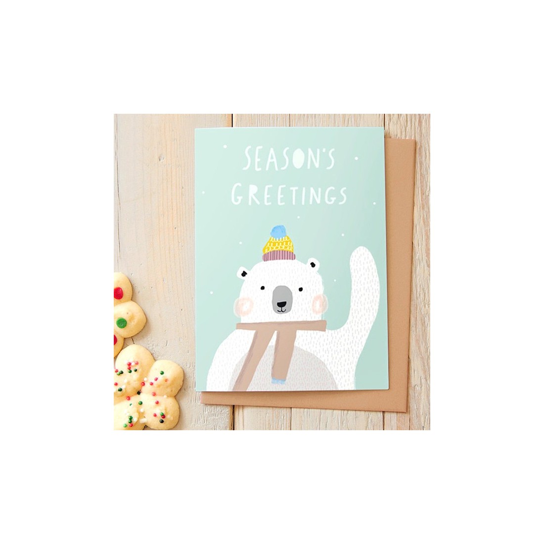 Carte de Noël - Season's greetings (ours polaire)