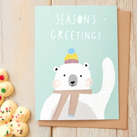 Carte de Noël - Season's greetings (ours polaire)