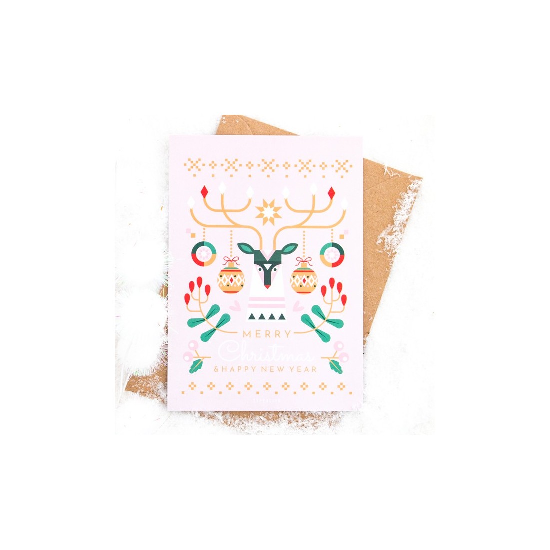 Greetings card - Geometric deer