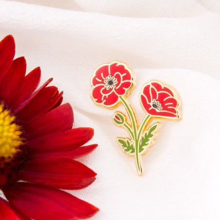 Enamel pin - Field poppy