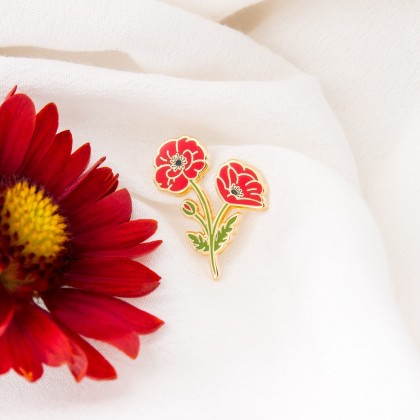 Enamel pin - Field poppy