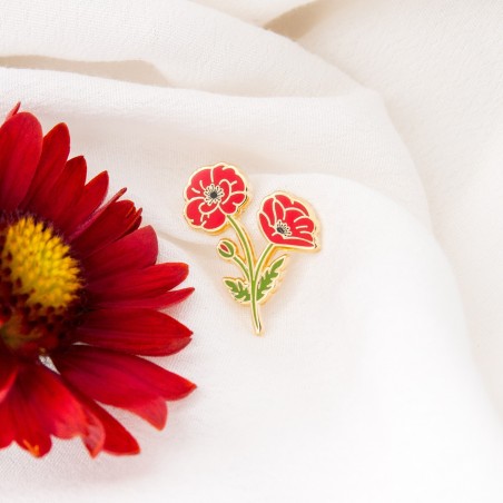 Enamel pin - Field poppy