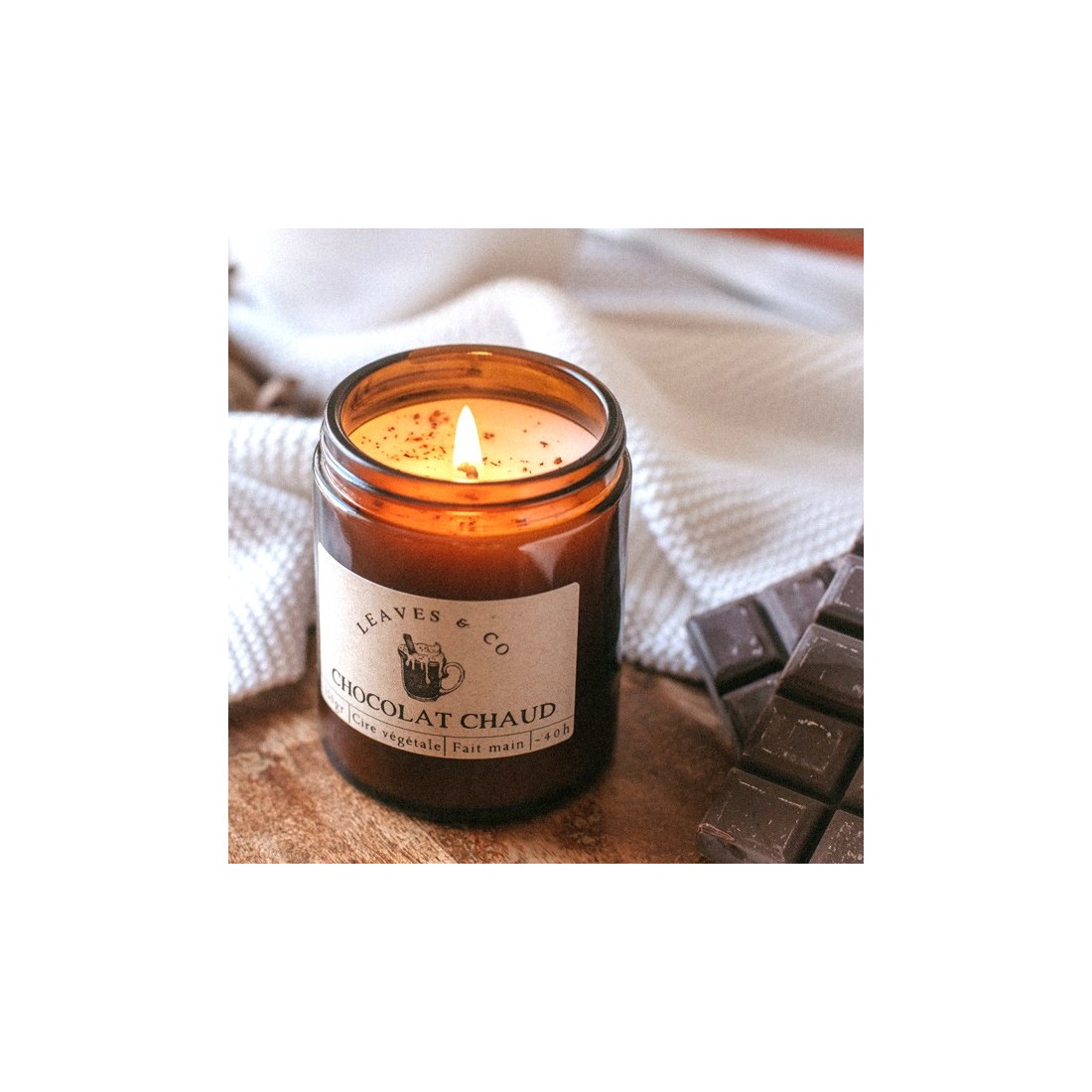 Bougie Leaves & Co - Chocolat chaud