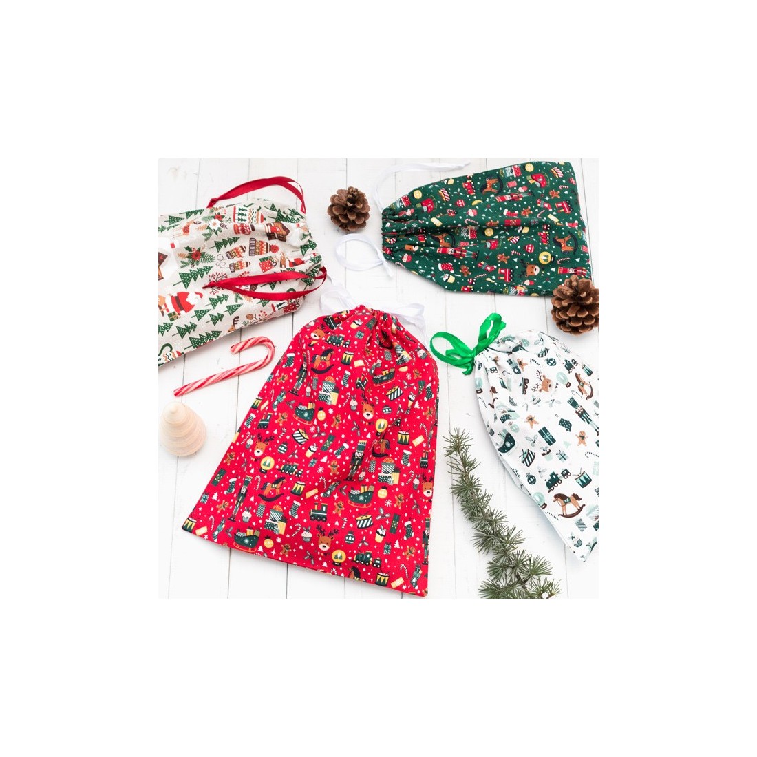 Pochette cadeau en coton réutilisable
