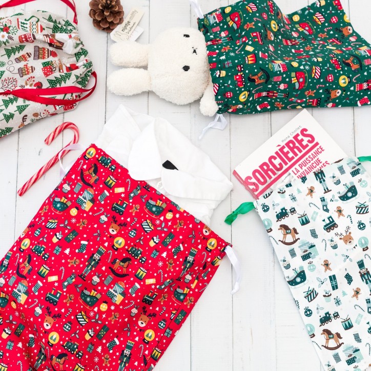 Pochette cadeau en coton réutilisable