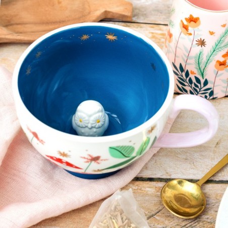 Tasse en porcelaine - Jardin secret (hibou)