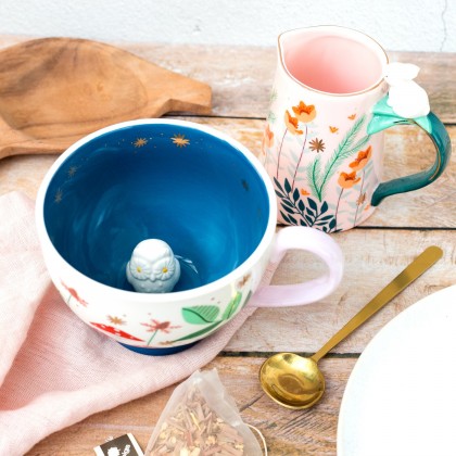 Tasse en porcelaine - Jardin secret (hibou)