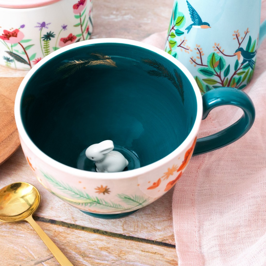 Tasse en porcelaine - Jardin secret (lapin)