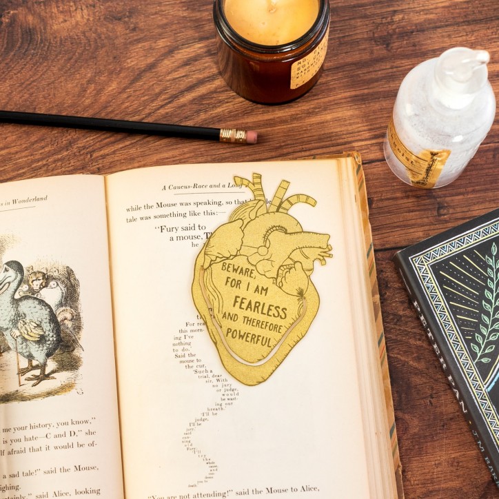 Large gold bookmark - Beware, for I am fearless