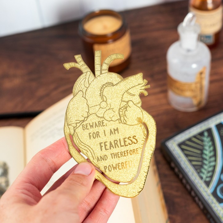 Grand marque-page doré - Beware, for I am fearless