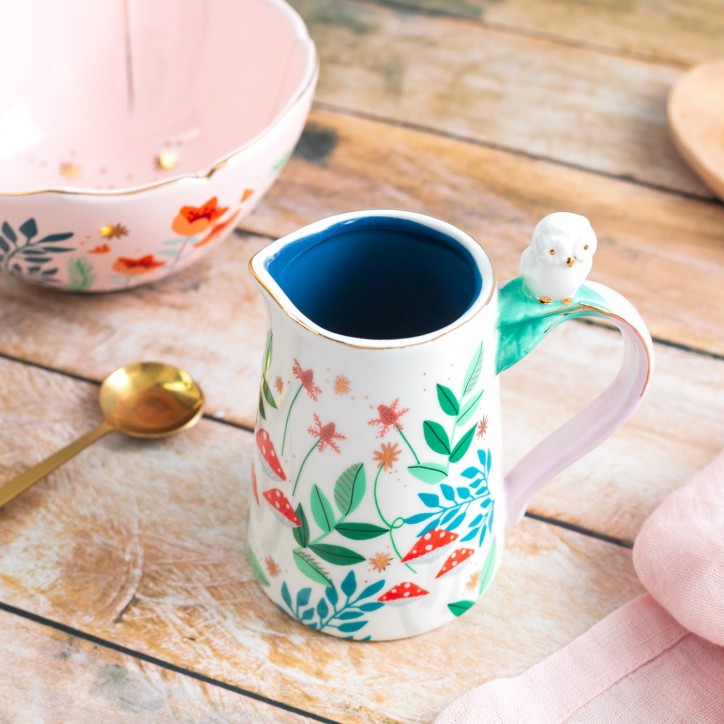 Pichet en porcelaine - Jardin secret (hibou)
