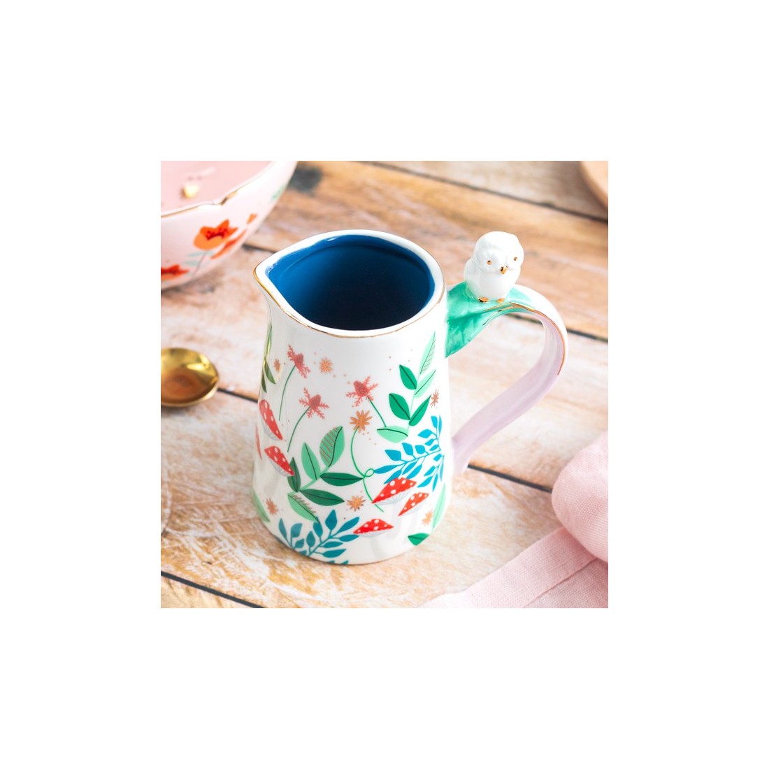 Porcelain jug - Secret garden (owl)