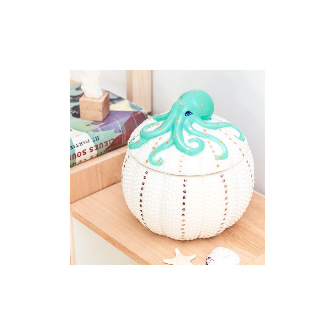 Porcelain pot - Coral octopus