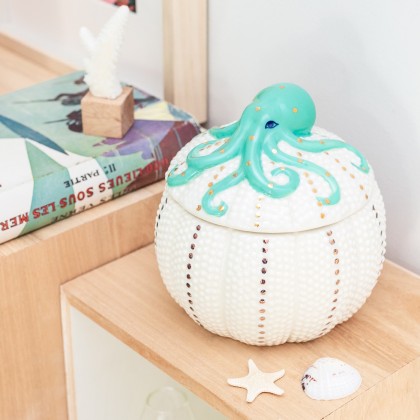 Boîte en porcelaine - Coral octopus