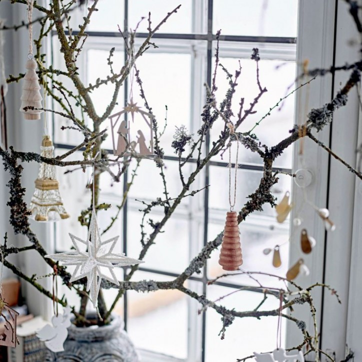Set de déco à suspendre - Sapins en bois