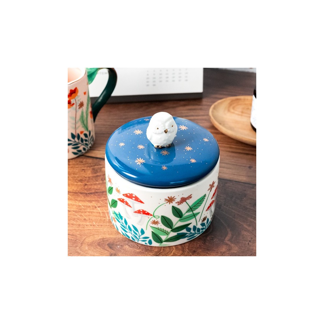 Boîte en porcelaine - Jardin secret (hibou)