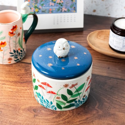 Boîte en porcelaine - Jardin secret (hibou)