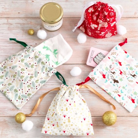 Petite pochette cadeau en coton réutilisable