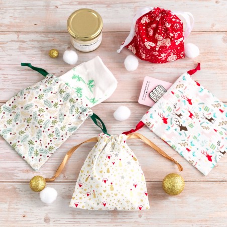 Petite pochette cadeau en coton réutilisable