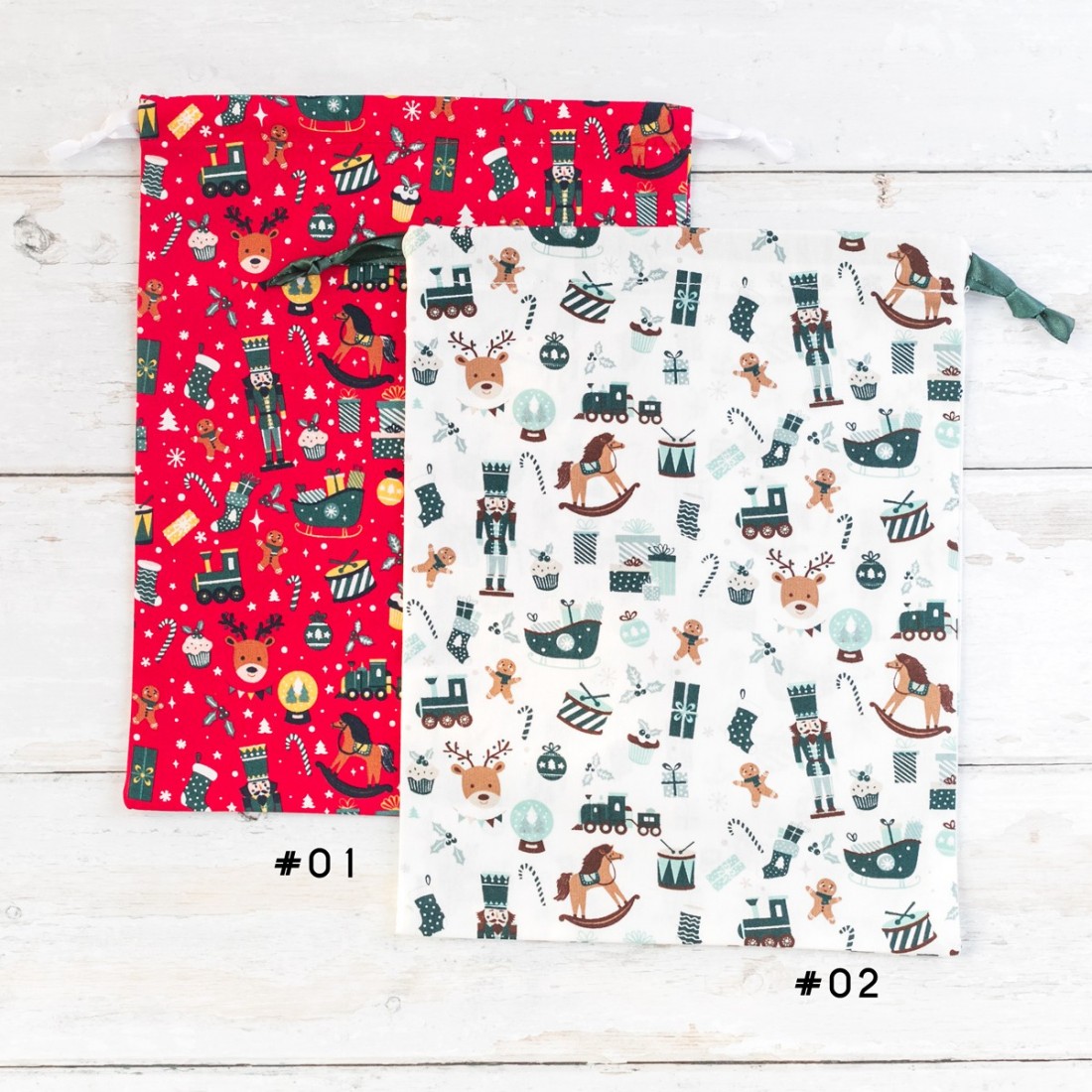 Pochette cadeau en coton réutilisable