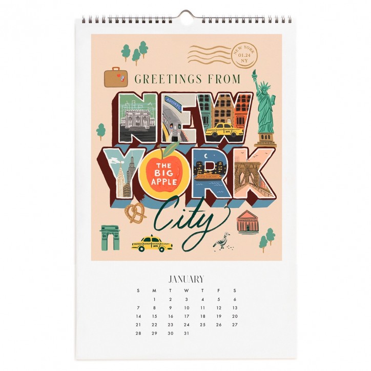 Calendrier Rifle Paper - Greetings from around the world 2024