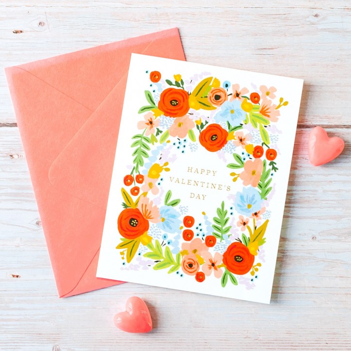 Carte Rifle Paper - Happy Valentine's day (Bouquet)