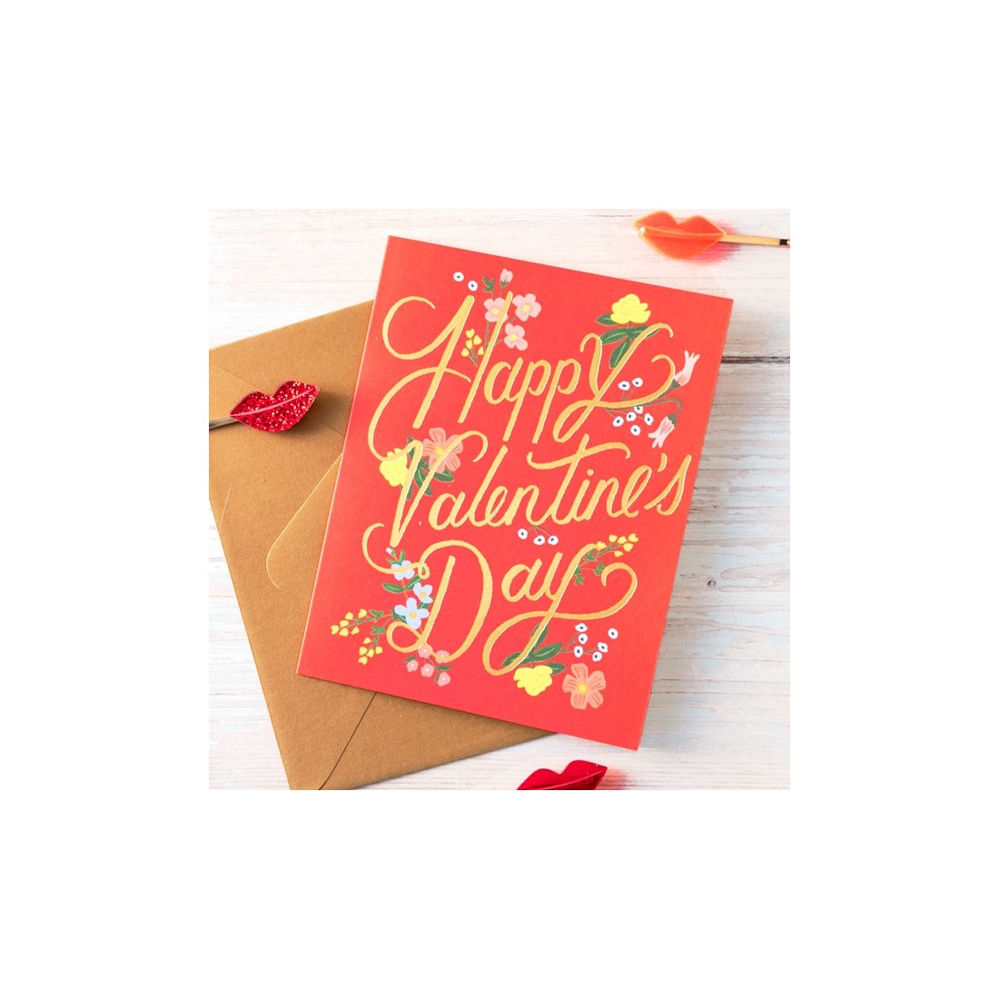 Carte Rifle Paper - Happy Valentine's day (Rouge)
