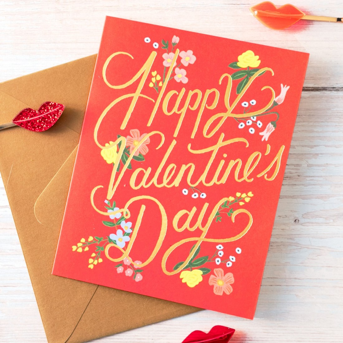 Carte Rifle Paper - Happy Valentine's day (Rouge)