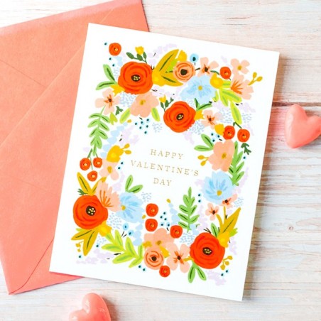 Carte Rifle Paper - Happy Valentine's day (Bouquet)