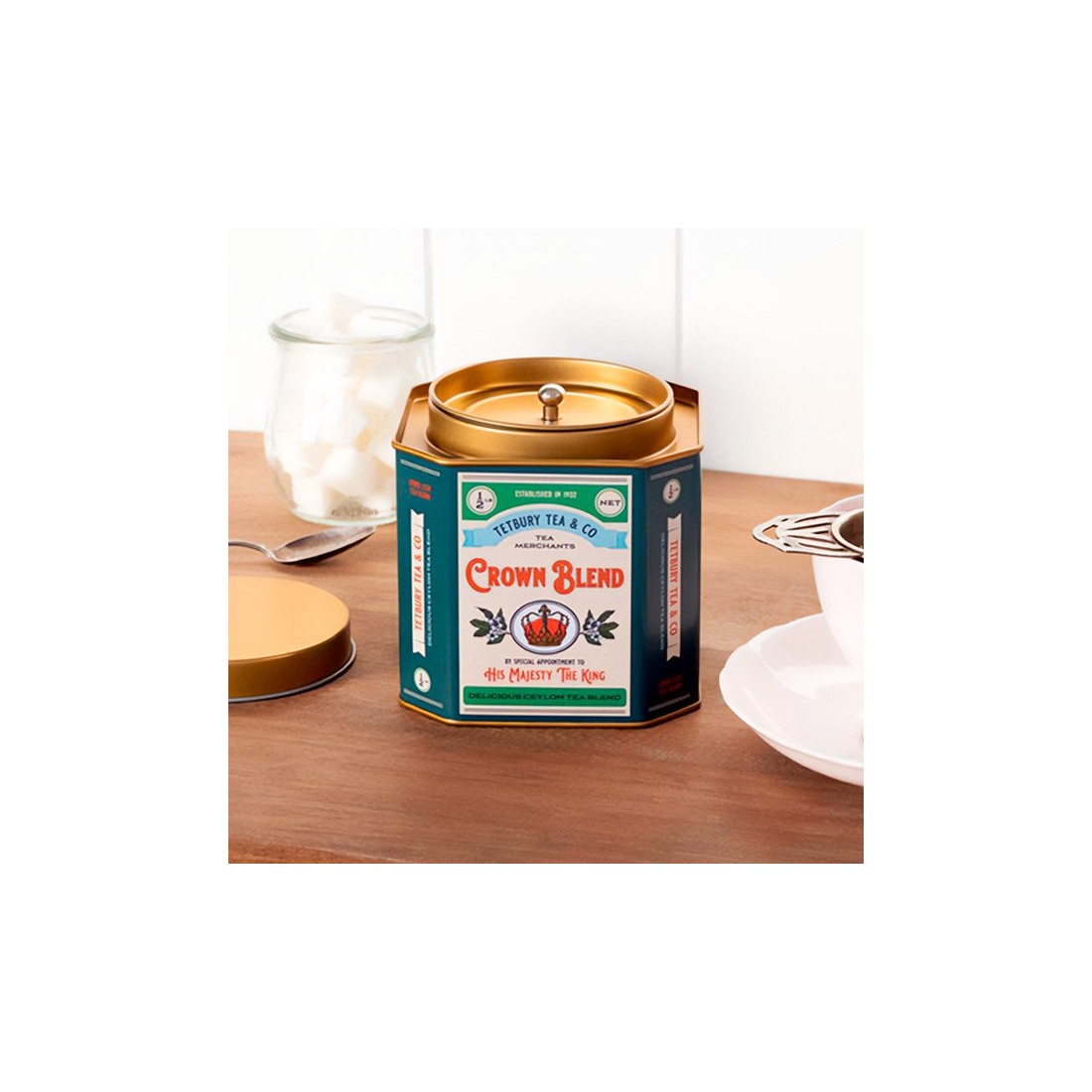 Metal tea caddy - Crown blend