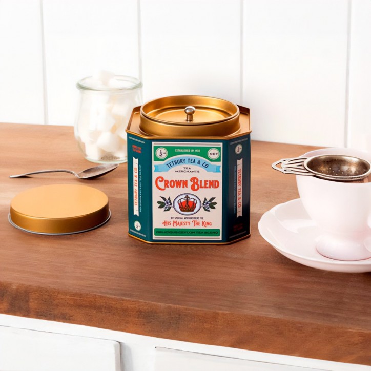 Metal tea caddy - Crown blend