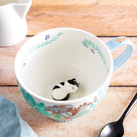 Porcelain cup - Chat endormi