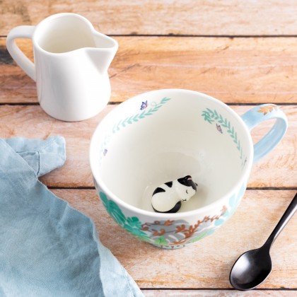 Tasse en porcelaine - Chat endormi