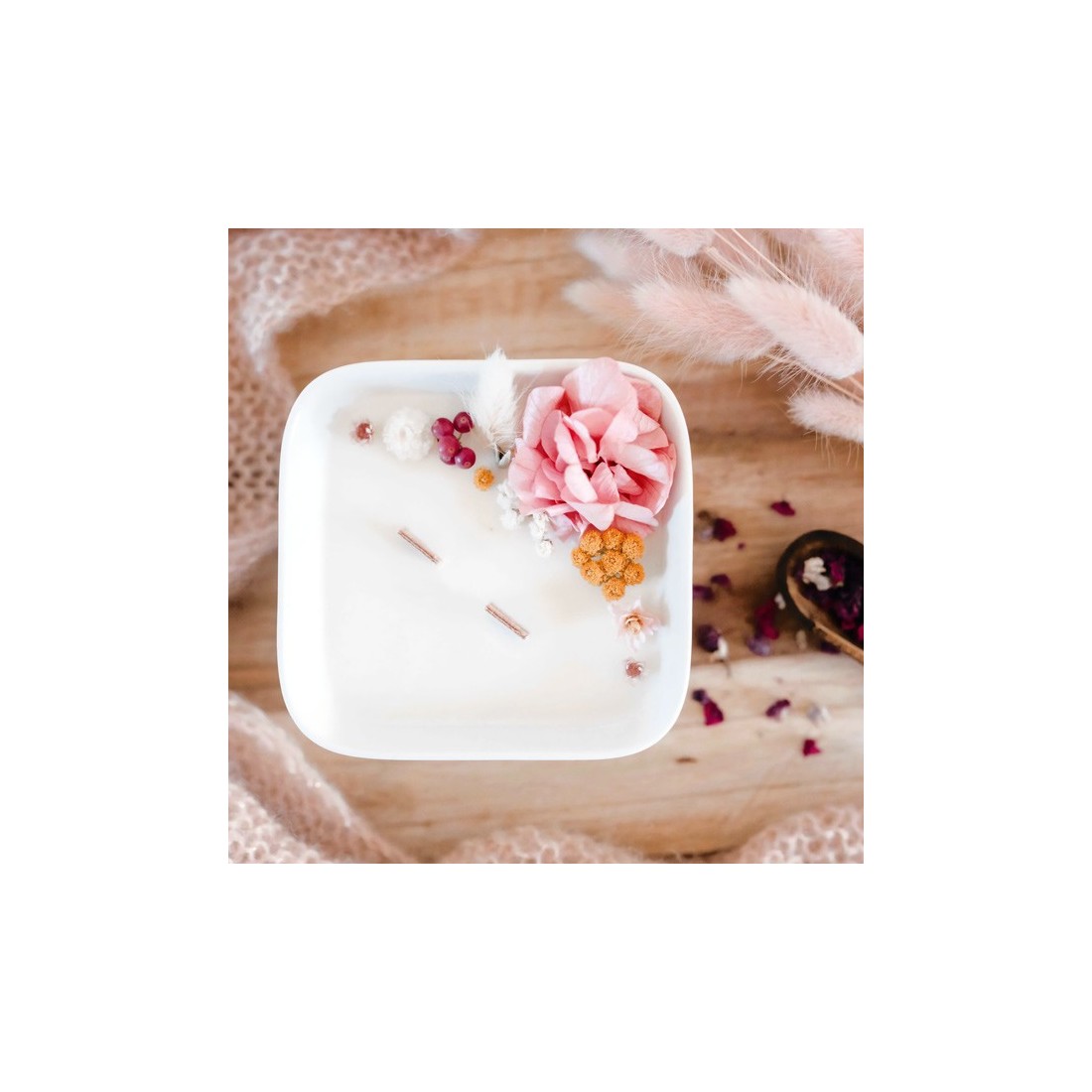 Bougie et fleurs séchées - Tokyo bloom