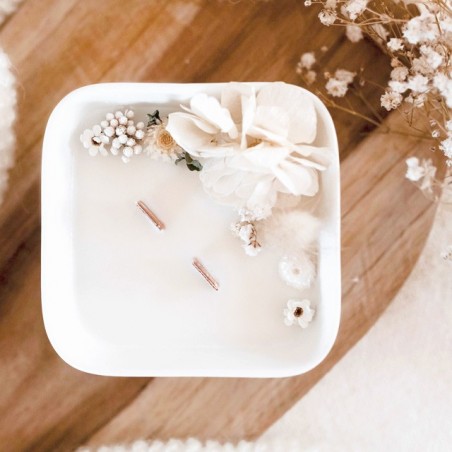 Bougie et fleurs séchées - Hygge
