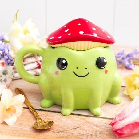 Mug avec couvercle - Fergus la grenouille