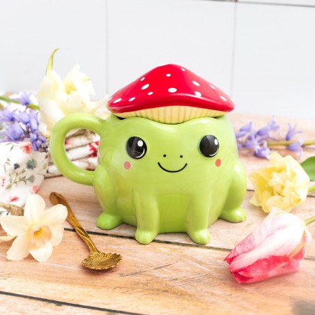 Mug avec couvercle - Fergus la grenouille