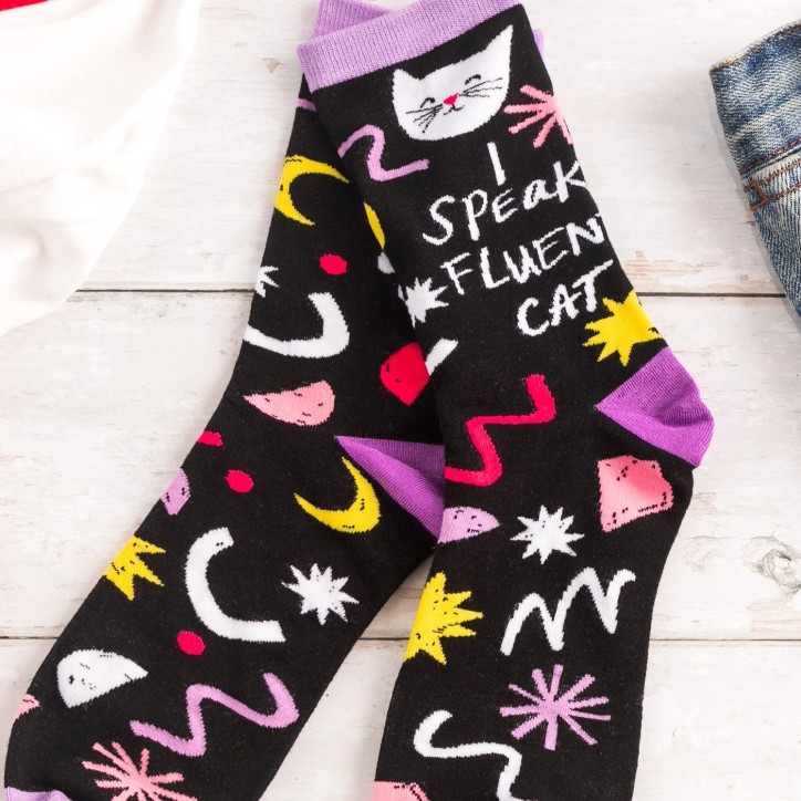 Bamboo socks - I speak fluent cat