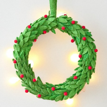 Grande couronne de l'Avent en feutrine