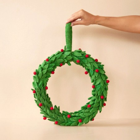 Grande couronne de l'Avent en feutrine