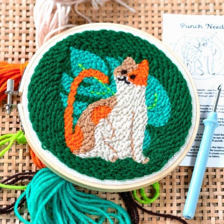 Mini kit de punch needle - Chat