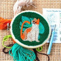 Mini kit de punch needle - Chat