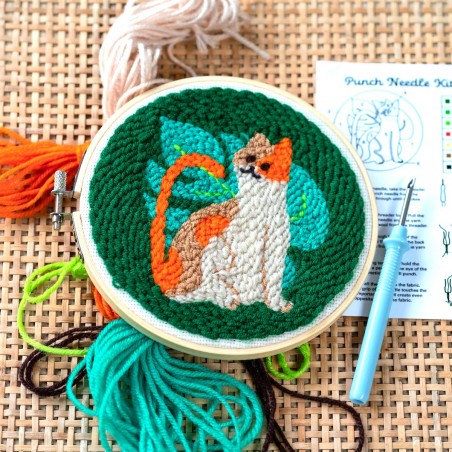 Mini kit de punch needle - Chat