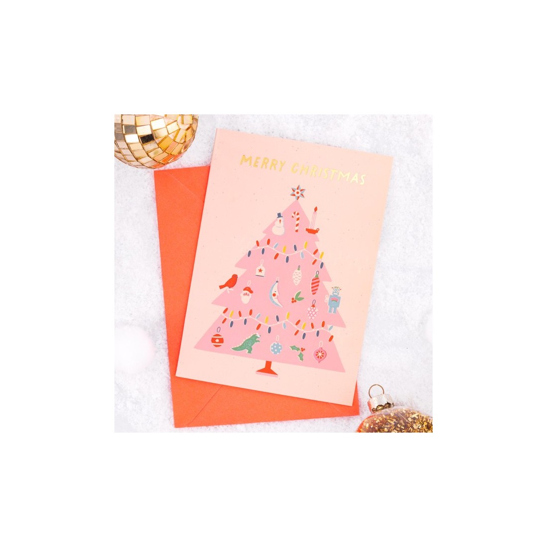 Carte de Noël - Pink Christmas tree